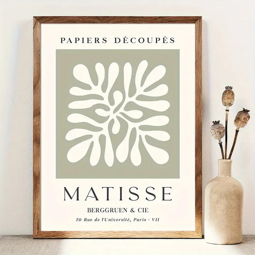 Set of 3 Sage Green Spring Floral Matisse Canvas Posters - HUS & CO.